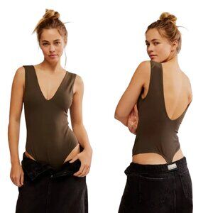 NWT Free People Keep It Sleek Bodysuit – Tarmac – Size L